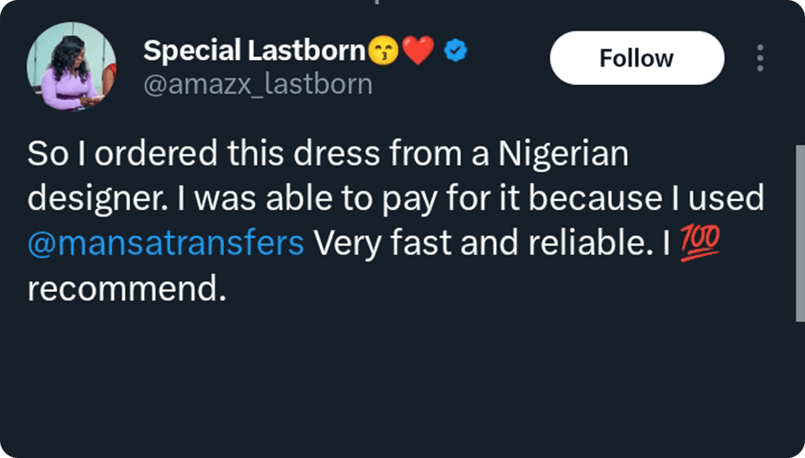 Customer feedback from X