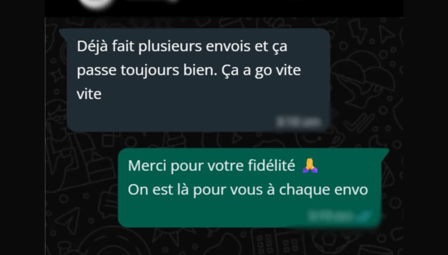 Customer feedback from WhatsApp