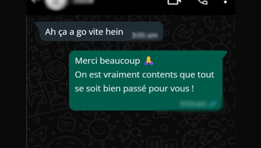 Customer feedback from WhatsApp